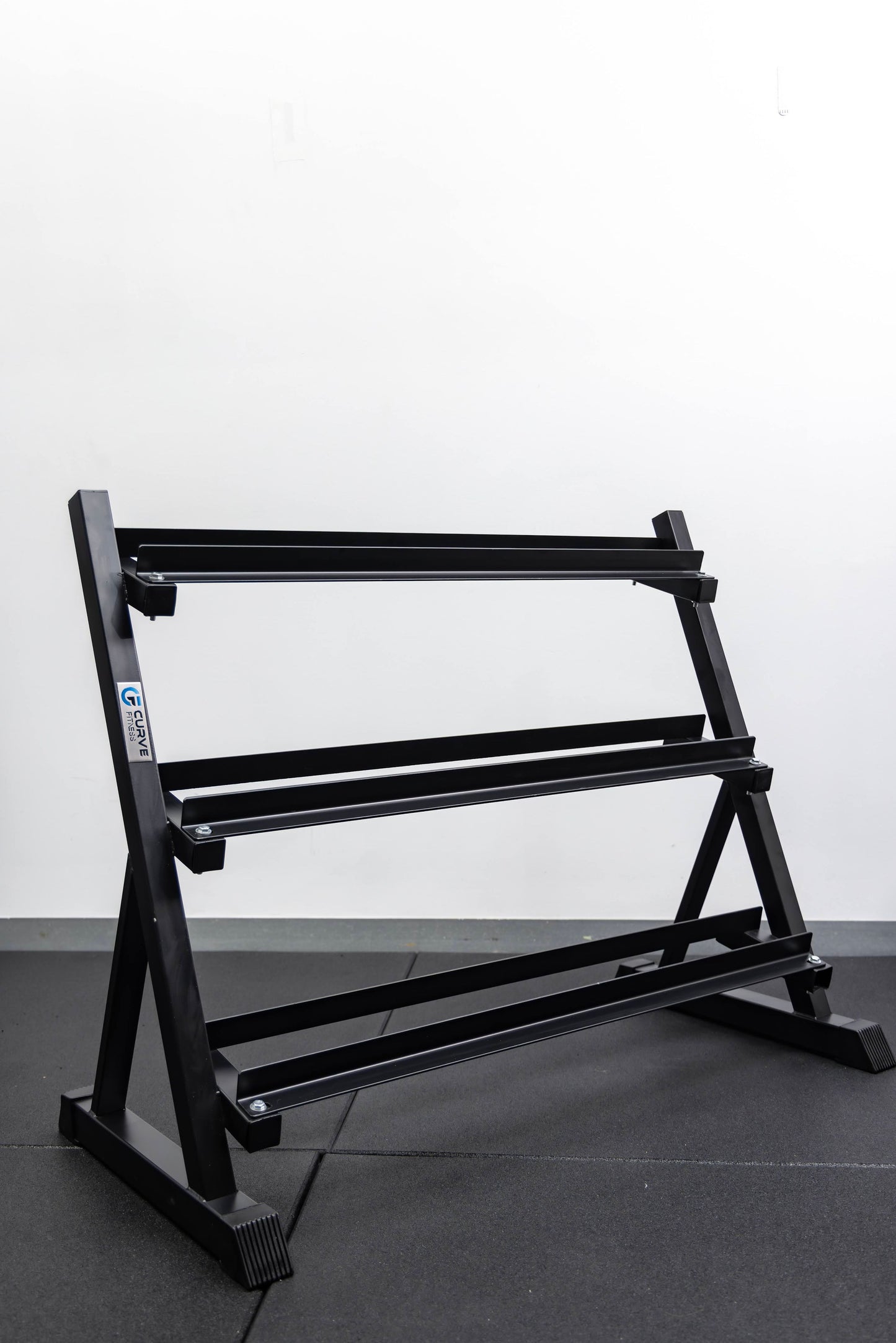 Curve Fitness 6-Pair Rubber Hex Dumbbell Set & Rack | 5-30kg