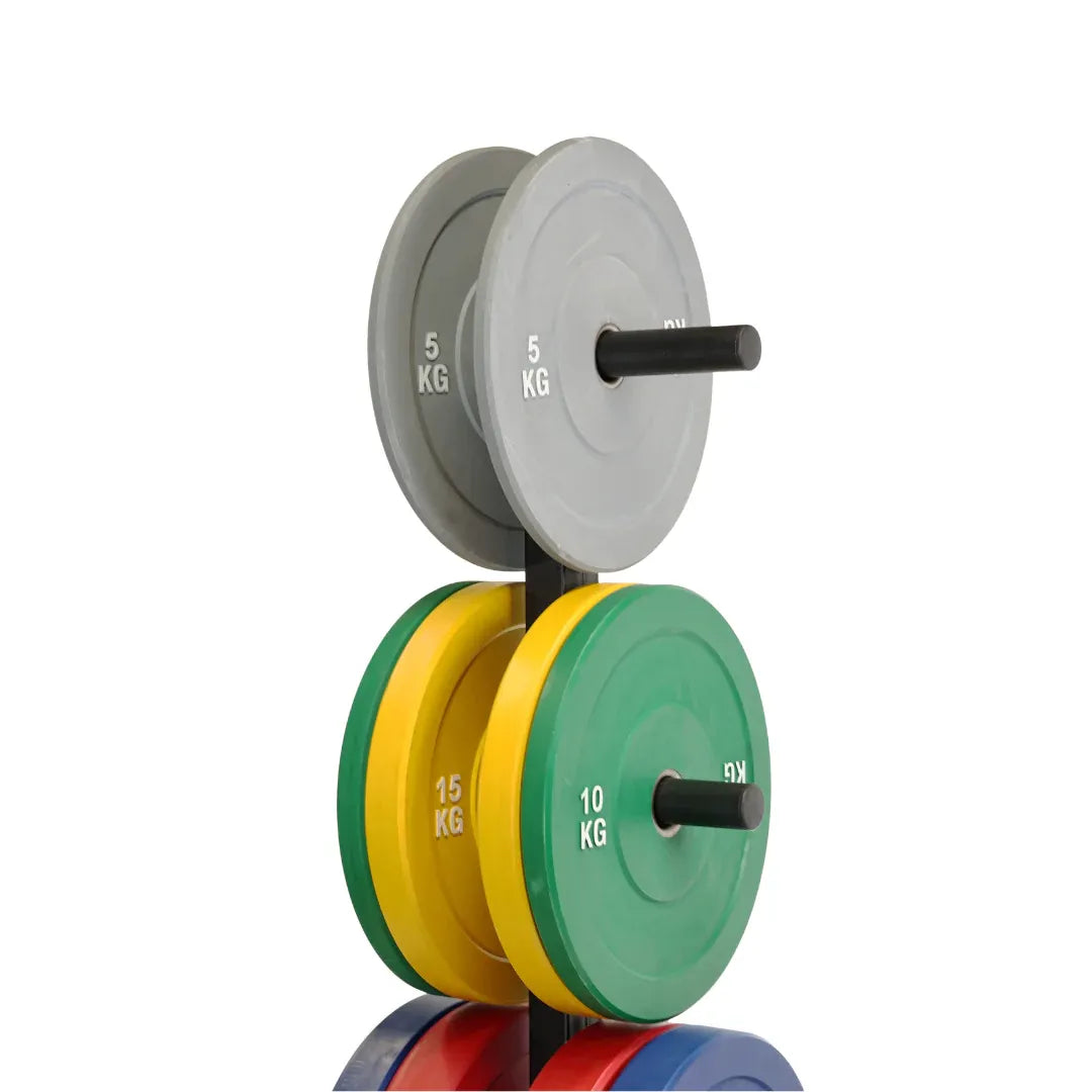 Curve Fitness Coloured Olympic Bumper Plates 150kg Set & Tree Rack