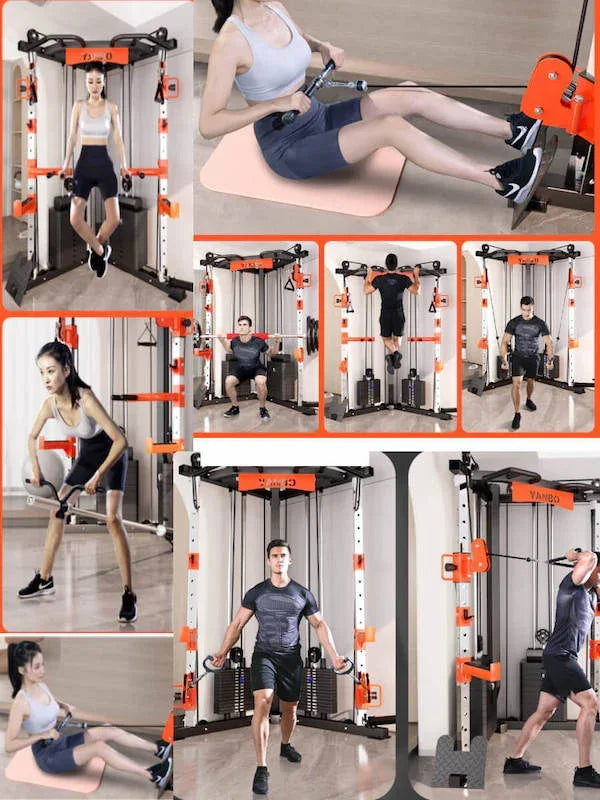 SmartFit C1 Max Cable Crossover Station 130kg - Multi-Functional Gym with Bench, Barbell & 100kg Weights