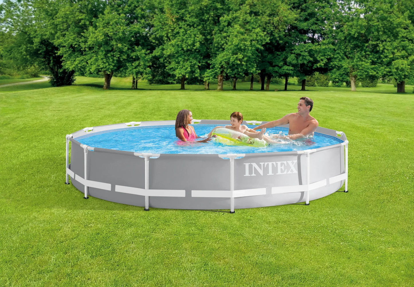 Intex 366x76cm Prism Frame Pool - 12ft Metal Frame Above Ground