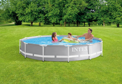 Intex 366x76cm Prism Frame Pool - 12ft Metal Frame Above Ground