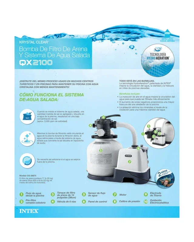 Intex Krystal Clear Sand Filter & Saltwater System - 26676
