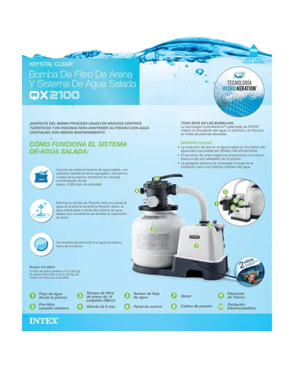 Intex Krystal Clear Sand Filter & Saltwater System - 26676