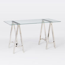 Stainless Steel and Tempered Glass Dining Table 150x80x77cm
