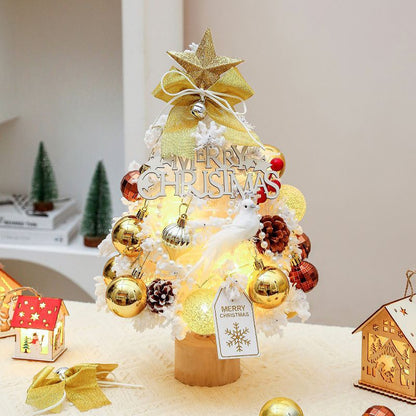 mini desktop Christmas tree, flocked pink Christmas tree, Christmas tree set, Christmas decorations, DIY Christmas tree, Christmas gift, office Christmas decor, festive tabletop tree - Christmas - Size 2