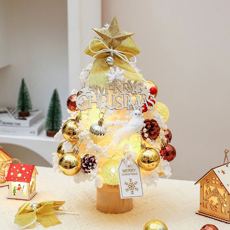 mini desktop Christmas tree, flocked pink Christmas tree, Christmas tree set, Christmas decorations, DIY Christmas tree, Christmas gift, office Christmas decor, festive tabletop tree - Christmas - Size 5