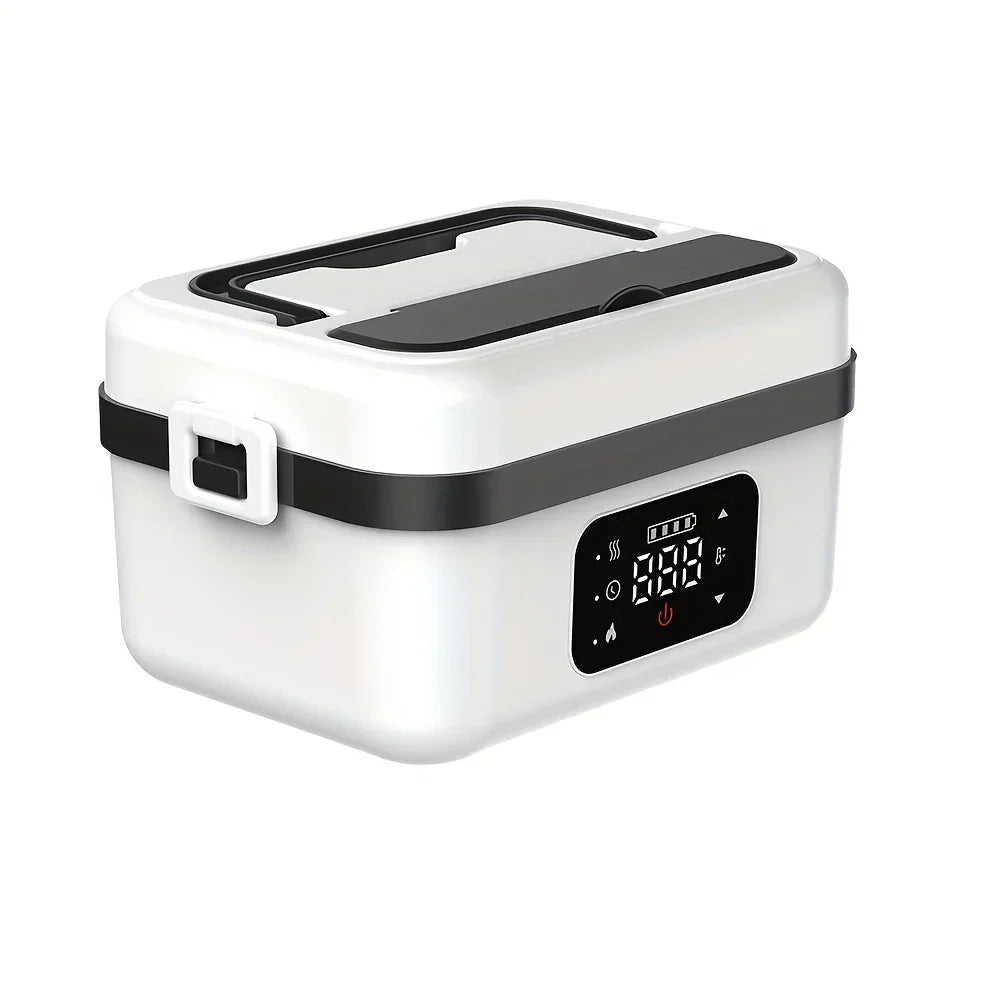 White digital electric lunch box with display panel, featured at Stacks Warehouse online store