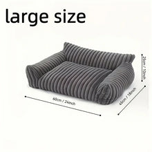 Grey Comfortable Cat Sofa - Breathable Soft Bed for All Seasons