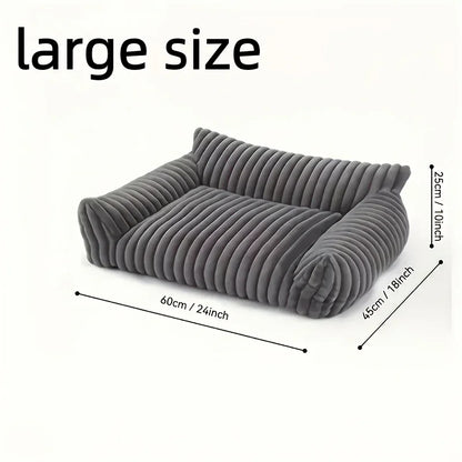Grey Comfortable Cat Sofa - Breathable Soft Bed for All Seasons