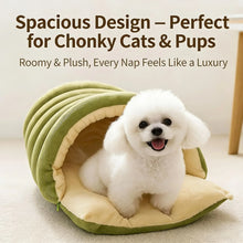 High-Elasticity Warm Cat Bed - 45x30x19cm Striped Fleece Removable
