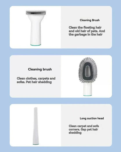 7-in-1 Pet Grooming Vacuum - Low Noise Hair Removal System