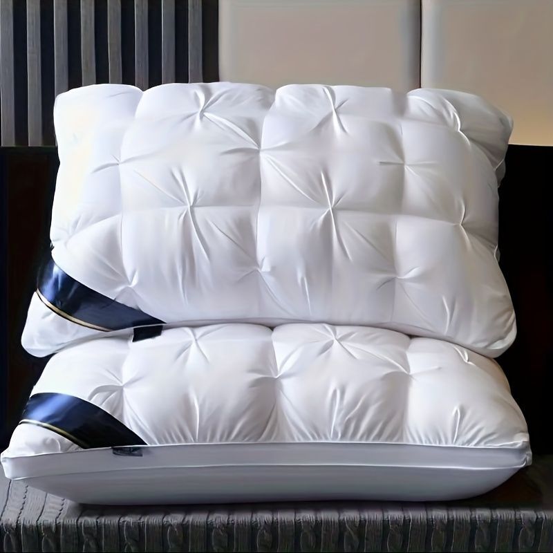 Luxury Quilted Pillow White Medium Profile 700g