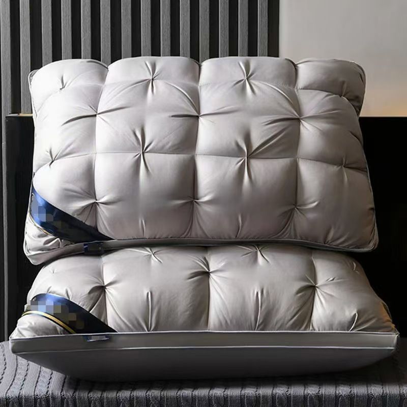 Luxury Quilted Pillow White High Profile 900g