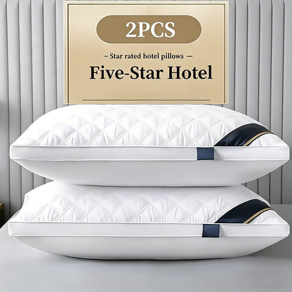 Luxury Quilted Pillow White High Profile 900g