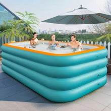 Large Inflatable Swimming Pool - Green Family Pool for Outdoor Use