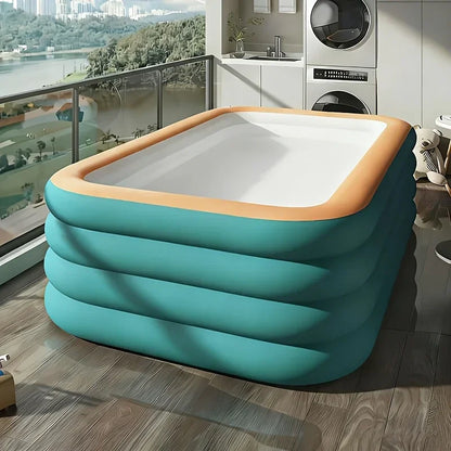Large Inflatable Swimming Pool - Green Family Pool for Outdoor Use