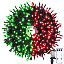 LED White Christmas Lights Outdoor, String Lights Plug in | Extendable, 8 Modes Christmas Tree Light, Timer, Durable, for Room Garden Patio Porch Wedding Christmas Halloween Decoration - Red & Green - Size 100m 1000-LED Light String with 3m Extension Cabl