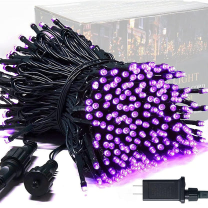 LED White Christmas Lights Outdoor, String Lights Plug in | Extendable, 8 Modes Christmas Tree Light, Timer, Durable, for Room Garden Patio Porch Wedding Christmas Halloween Decoration - Purple - Size 100m 1000-LED Light String with 3m Extension Cable