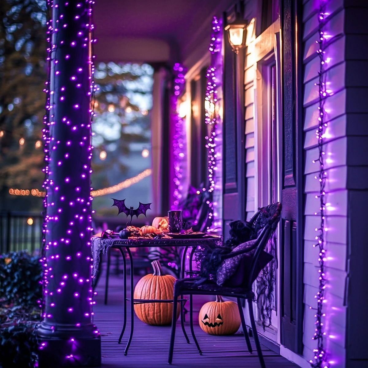 LED White Christmas Lights Outdoor, String Lights Plug in | Extendable, 8 Modes Christmas Tree Light, Timer, Durable, for Room Garden Patio Porch Wedding Christmas Halloween Decoration - Purple - Size 20m 200-LED Light String with 3m Extension Cable
