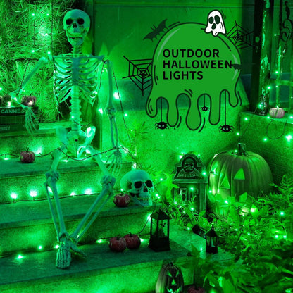 LED White Christmas Lights Outdoor, String Lights Plug in | Extendable, 8 Modes Christmas Tree Light, Timer, Durable, for Room Garden Patio Porch Wedding Christmas Halloween Decoration - Green - Size 20m 200-LED Light String with 3m Extension Cable