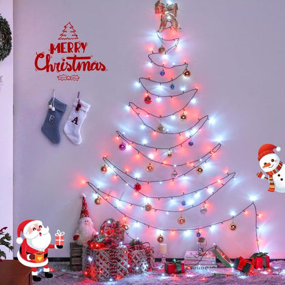 LED White Christmas Lights Outdoor, String Lights Plug in | Extendable, 8 Modes Christmas Tree Light, Timer, Durable, for Room Garden Patio Porch Wedding Christmas Halloween Decoration - Red & White - Size 30m 300-LED Light String with 3m Extension Cable