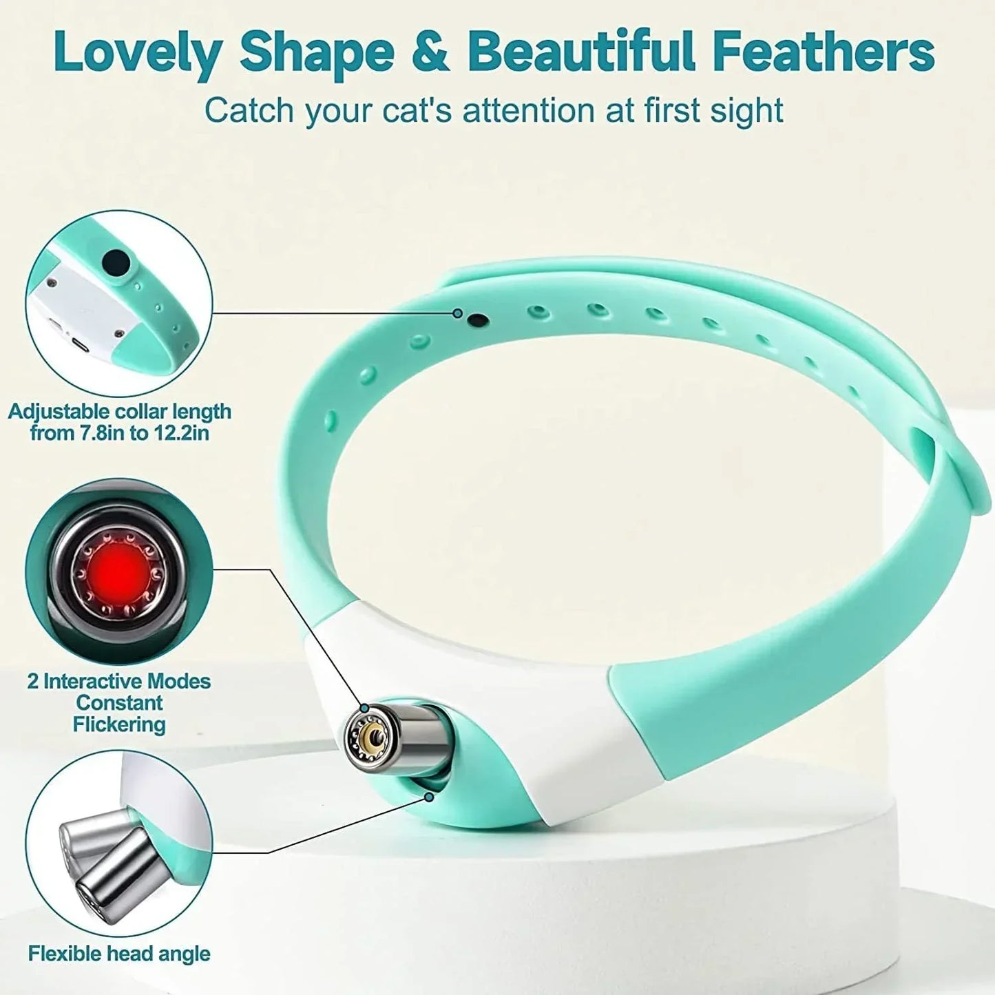 Automatic Laser Cat Collar Toy - Rechargeable Interactive Red Light