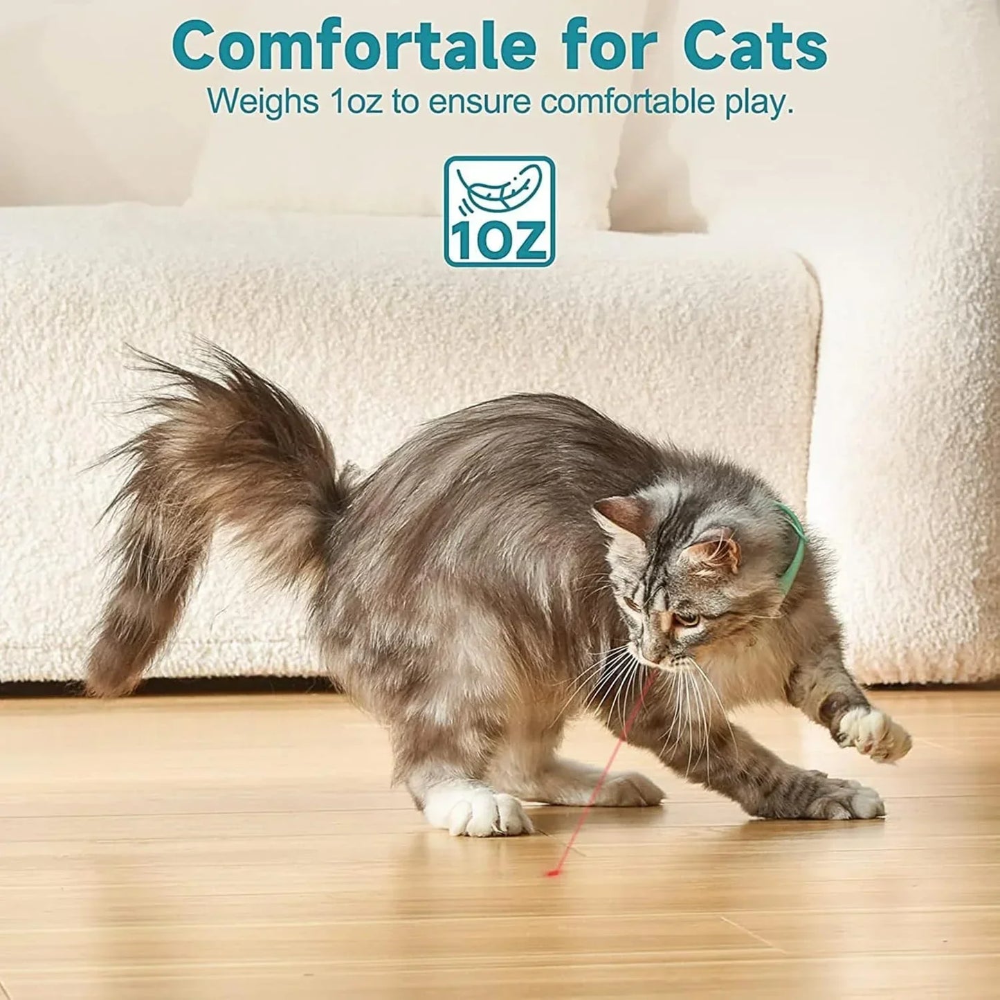 Automatic Laser Cat Collar Toy - Rechargeable Interactive Red Light