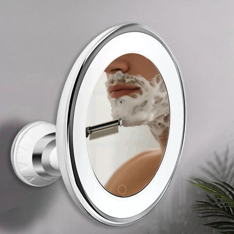 10X Magnifying LED Makeup Mirror Suction Cup - Vanity Mirror with Natural Light