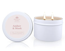 Amber & Musk Soy Candle Tin 165g - Natural Scented Candle for Home Ambiance