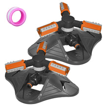 Garden Sprinkler 2 Pack 360 Rotating 3-Arm 36 Nozzles 200sqm