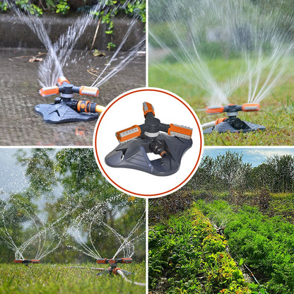 2 PCS Garden Sprinkler, 360° Rotating Lawn & Garden Water Sprinkler, 3-Arm Adjustable, 36 Nozzles, 200㎡ Coverage, Quick Connect