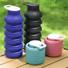 600ml Collapsible Silicone Water Bottle - Green