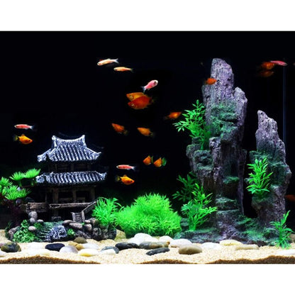 Resin Aquarium Castle Decoration Hand-Painted Oriental Tower Freshwater Saltwater Safe 17cm