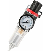 Air compressor pressure regulator with gauge and transparent moisture filter