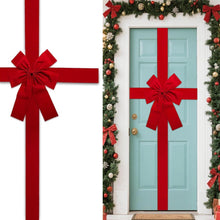 Christmas door - Door decoration - Christmas door bow - Christmas ribbon for door - Christmas decoration - Large red Christmas bow - Christmas bow - Christmas door decoration - for entrance door decorations for fireplace Christmas tree - 40 cm x 50 cm (4.