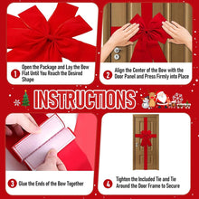 Christmas door - Door decoration - Christmas door bow - Christmas ribbon for door - Christmas decoration - Large red Christmas bow - Christmas bow - Christmas door decoration - for entrance door decorations for fireplace Christmas tree - 40 cm x 50 cm (4.