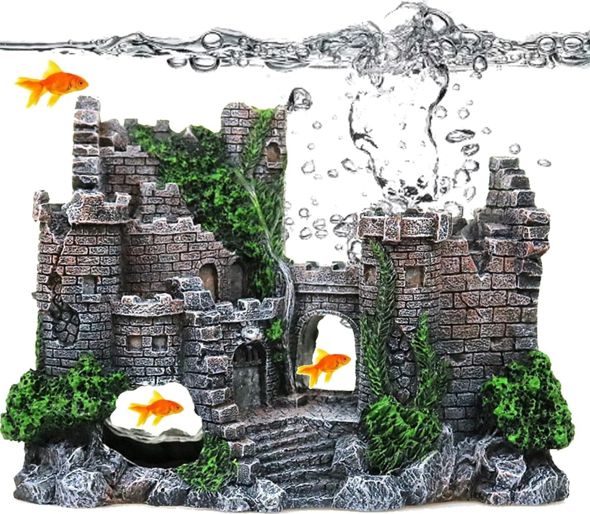 Resin Aquarium Castle Decoration Hiding House Fish Shrimp Shelter Freshwater Saltwater 17x13x6cm
