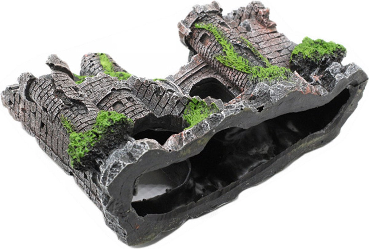 Resin Aquarium Castle Decoration Hiding House Fish Shrimp Shelter Freshwater Saltwater 17x13x6cm