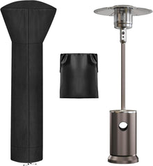 Patio Heater Cover Waterproof UV Resistant Zipper Air Vent Storage Bag 226cm Standing Heater Black
