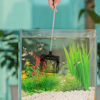 Aquarium Fish Net Telescopic 14-34cm Stainless Steel Foldable Mini