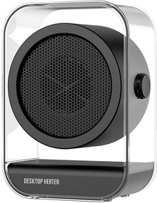 Mini Desk Heater Portable Electric Fan 2 Heat Settings Overheat Protection Compact Office Black