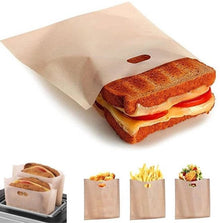 Reusable Toaster Bags Pack of 10 Non-Stick Heat Resistant Toaster & Oven Safe 16.5x16cm