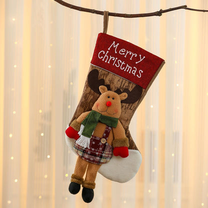 Legged Reindeer Oversized Christmas Stocking, Festive Hanging Gift Bag For Christmas Tree, 47*28cm