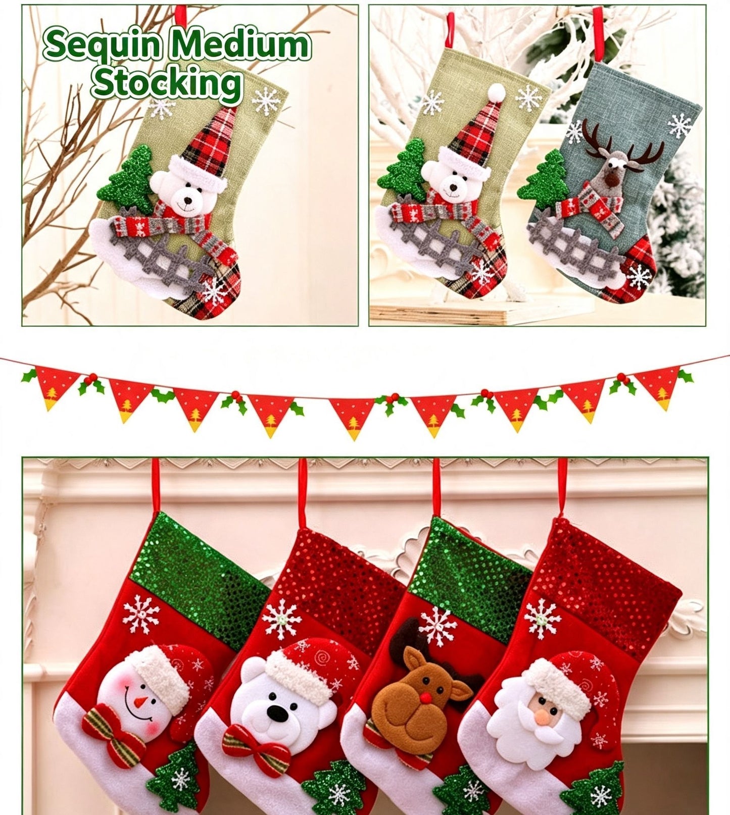 Legged Oversized Santa Christmas Stocking, Christmas Tree Hanging Ornament Gift Bag, 47*28cm