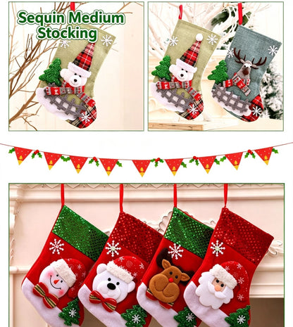 Legged Oversized Santa Christmas Stocking, Christmas Tree Hanging Ornament Gift Bag, 47*28cm