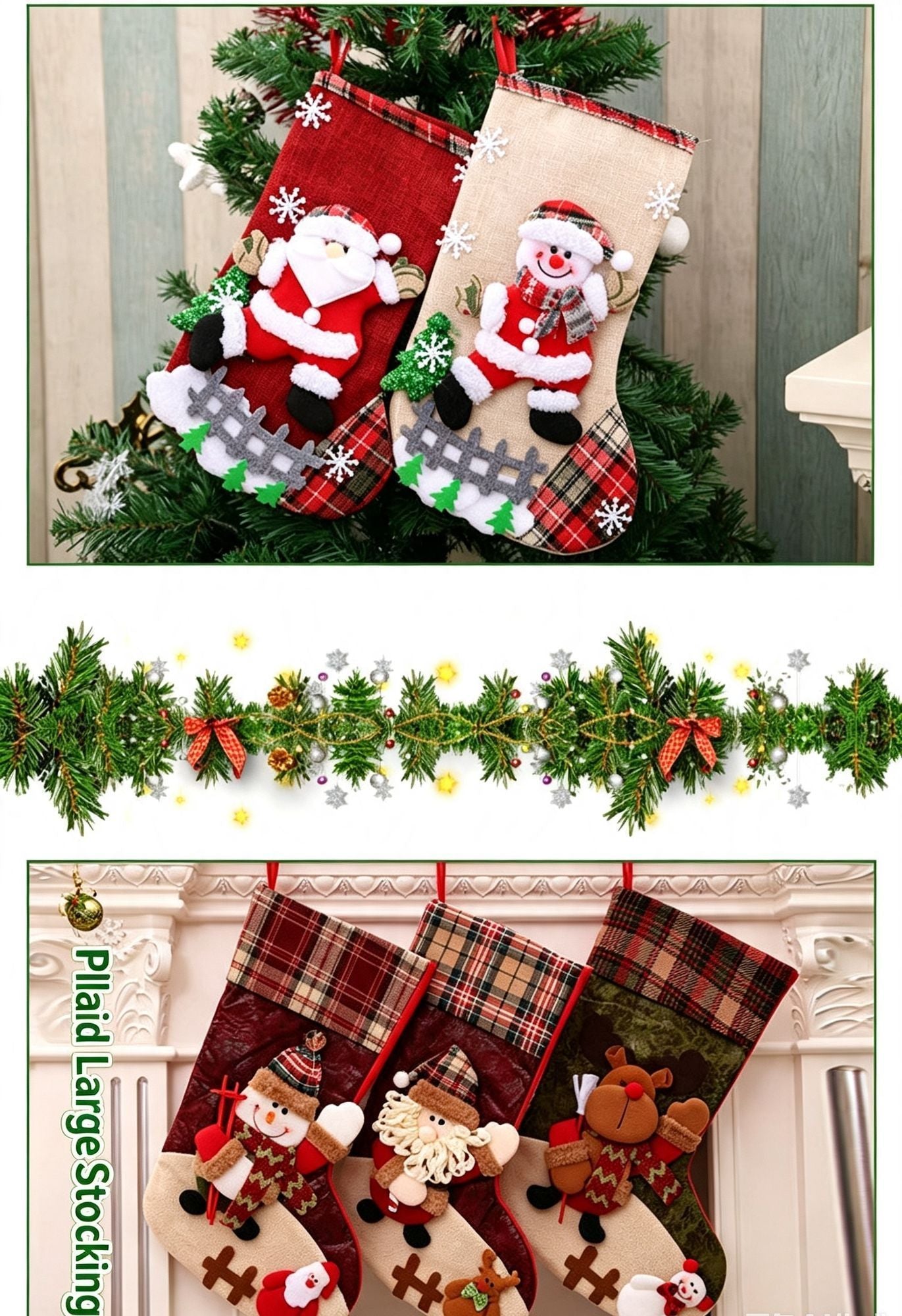 Legged Oversized Santa Christmas Stocking, Christmas Tree Hanging Ornament Gift Bag, 47*28cm