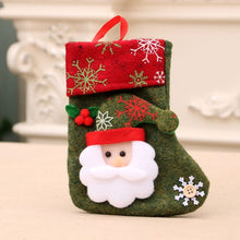 Snowflake Small Santa Christmas Stocking, Mini Decorative Christmas Gift Pouch, 16*13cm