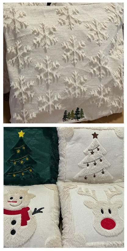 Set of 2 Christmas Cushion Covers - Reindeer (Pillow filling not included)