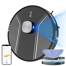 Smart robot vacuum cleaner with mop function, blue laser navigation, and app control