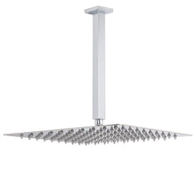 WELS 16" Rainfall Shower Head 300mm Ceiling Dropper Extension Arm Chrome Square Set
